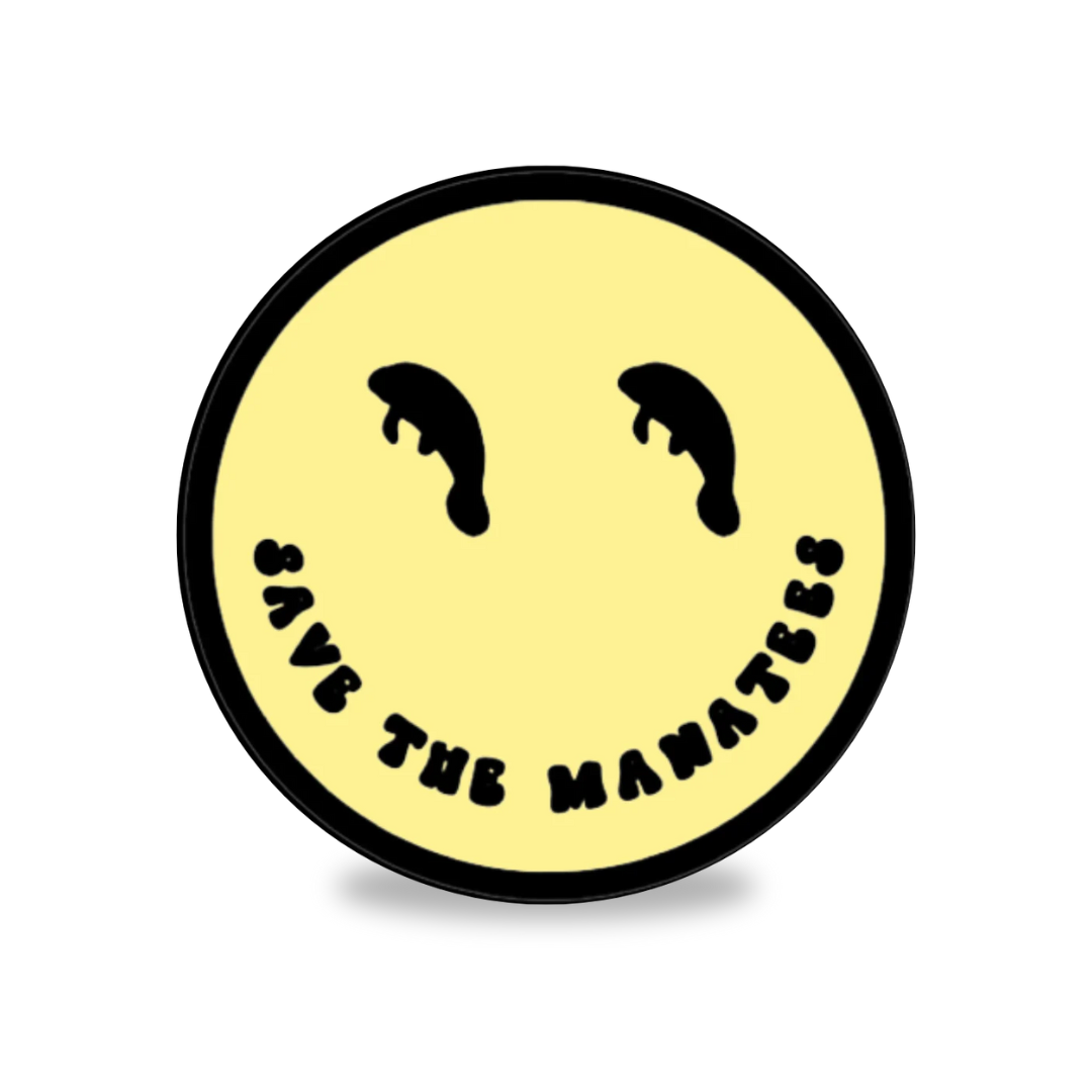 Save The Manatees Smiley Sticker